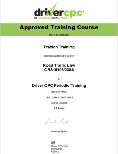 traffic law approved cpc certificate
