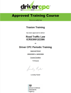 road traffic law cpc certificate